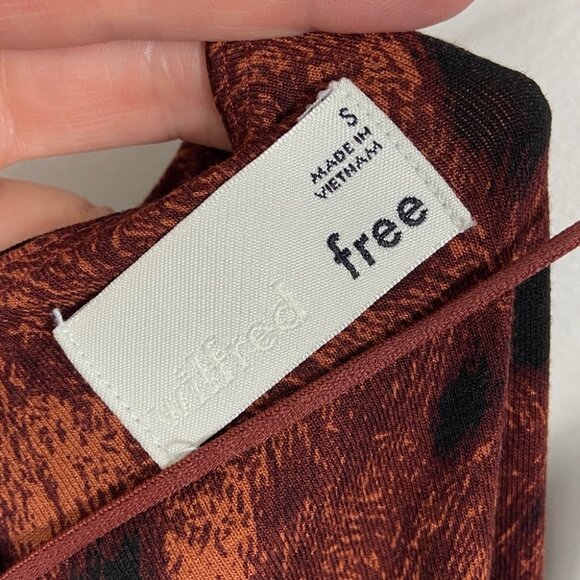 NWT Aritzia Wilfred Free Tiny Brown Black Dress Size Small Stretch Cheetah Print - Picture 9 of 11